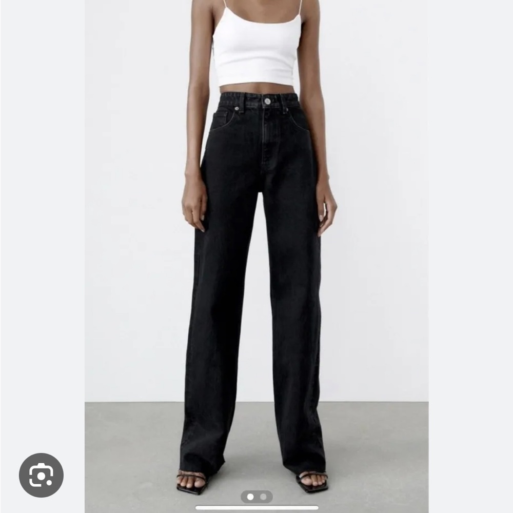 Zara black wide leg jeans